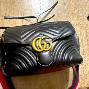 Gucci Calfskin Matelasse Sylvie Small GG Marmont Top Handle